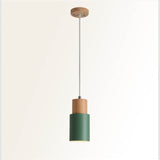 Nordic Wood Cylinder LED Pendant Light