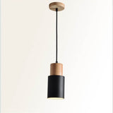 Nordic Wood Cylinder LED Pendant Light