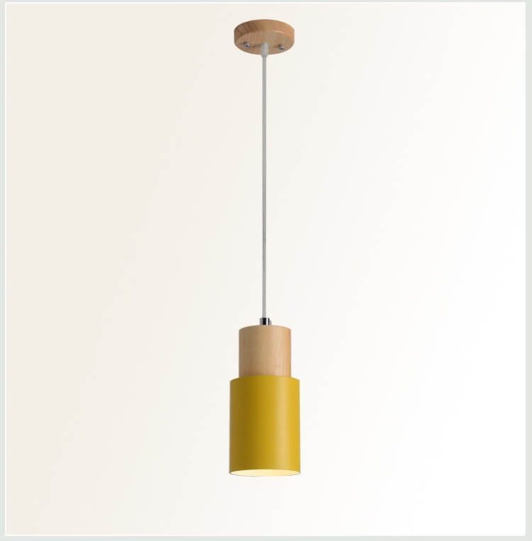 Nordic Wood Cylinder LED Pendant Light