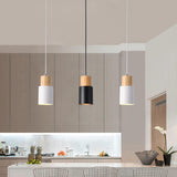 Nordic Wood Cylinder LED Pendant Light