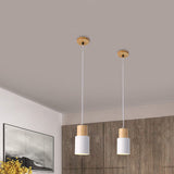 Nordic Wood Cylinder LED Pendant Light