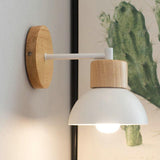 Nordic Wood Dome Wall Light with Iron