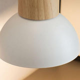 Nordic Wood Dome Wall Light with Iron