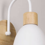 Nordic Wood Dome Wall Light with Pull