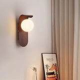 Nordic Wood Globe Wall Sconce with LED