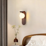 Nordic Wood Globe Wall Sconce with LED