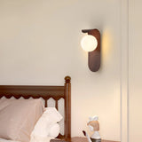 Nordic Wood Globe Wall Sconce with LED