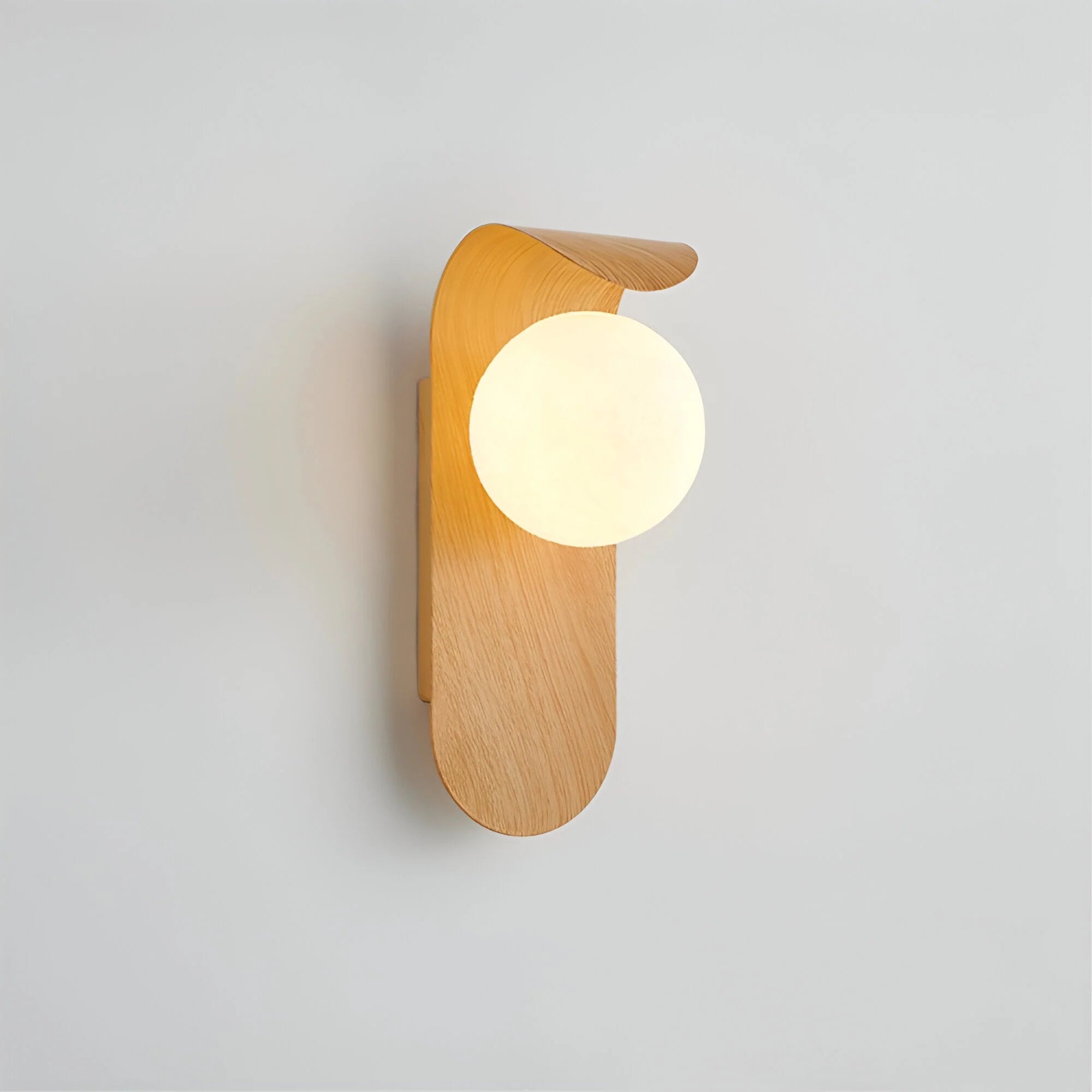 Nordic Wood Globe Wall Sconce with LED