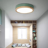 Nordic Wood Round LED Flush Ceiling Light