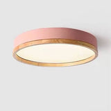 Nordic Wood Round LED Flush Ceiling Light