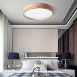 Nordic Wood Round LED Flush Ceiling Light