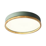 Nordic Wood Round LED Flush Ceiling Light