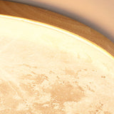 Nordic Wood Round LED Flush Mount Light
