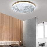 Nordic Wood Round LED Flush Mount Light