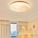 Nordic Wood Round LED Flush Mount Light