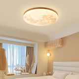 Nordic Wood Round LED Flush Mount Light