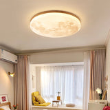 Nordic Wood Round LED Flush Mount Light