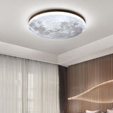 Nordic Wood Round LED Flush Mount Light