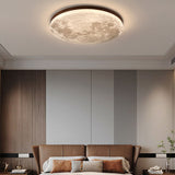 Nordic Wood Round LED Flush Mount Light