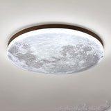 Nordic Wood Round LED Flush Mount Light