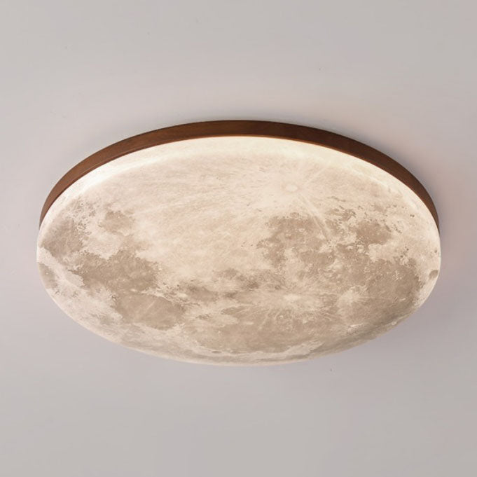 Nordic Wood Round LED Flush Mount Light