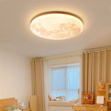 Nordic Wood Round LED Flush Mount Light