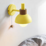 Nordic Wood and Metal Globe Wall Sconce