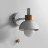 Nordic Wood and Metal Globe Wall Sconce