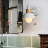 Nordic Wood and Metal Globe Wall Sconce