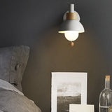 Nordic Wood and Metal Globe Wall Sconce