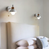 Nordic Wood and Metal Globe Wall Sconce