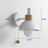 Nordic Wood and Metal Globe Wall Sconce