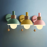 Nordic Wood and Metal Globe Wall Sconce