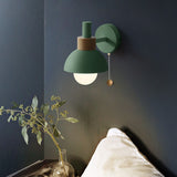 Nordic Wood and Metal Globe Wall Sconce