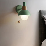 Nordic Wood and Metal Globe Wall Sconce
