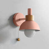 Nordic Wood and Metal Globe Wall Sconce