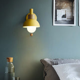 Nordic Wood and Metal Globe Wall Sconce