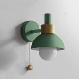 Nordic Wood and Metal Globe Wall Sconce