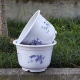 Plastic Planter with Bamboo Motif Decorative