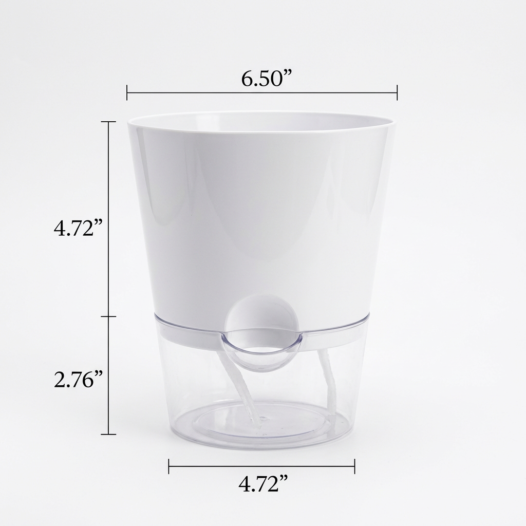 Plastic Self Watering Flower Pot with Wick