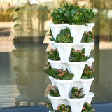 Plastic Stackable Flower Pot Vertical Tower