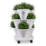 Plastic Stackable Planters with Vertical Form
