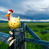 Resin Chicken Statue Big-Eyed Garden Decor