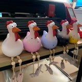 Resin Chicken Statue Big-Eyed Garden Decor