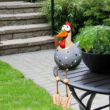Resin Chicken Statue Big-Eyed Garden Decor