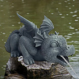 Resin Dragon Fountain Garden Decor with Spray