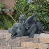 Resin Dragon Fountain Garden Decor with Spray