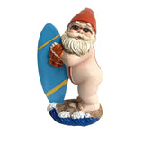 Resin Surfing Garden Gnome Figurine Decor