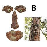 Resin Tree Face Bird Feeder Garden Decor Art