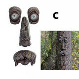 Resin Tree Face Bird Feeder Garden Decor Art